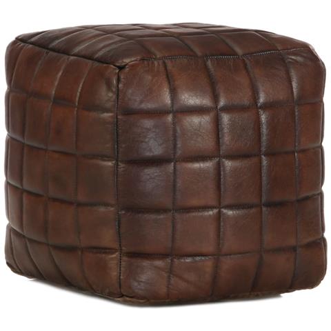 Lusso Casadino -  Pouf Marrone Scuro 40x40x40 Cm In Vera Pelle Di Capra - Foto 2