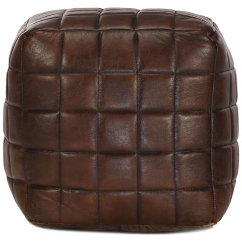 Lusso Casadino -  Pouf Marrone Scuro 40x40x40 Cm In Vera Pelle Di Capra - Foto 1