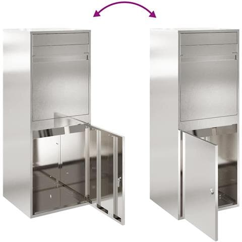 Cassetta per pacchi Nero 41 x 38 x 103 cm Acciaio inossidabile - Foto 9