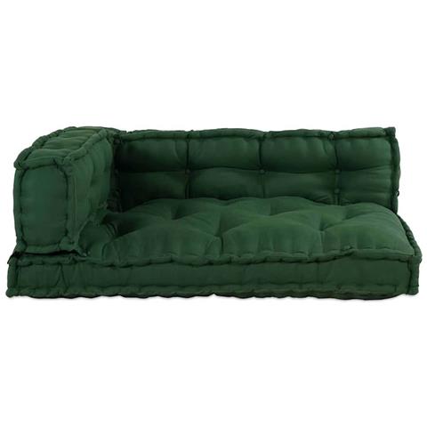 Cuscino per Divano Pallet 3 pcs Verde Tessuto - Foto 2