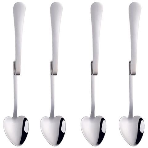 Set Di 4 Cucchiaini A Forma Di Cuore Con Design A Z In Acciaio Inossidabile Per Caffè E Tè - Foto 1
