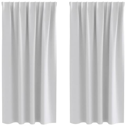 Tende con tende 2 pcs Grigio chiaro 175x140cm Poliestere - Foto 1