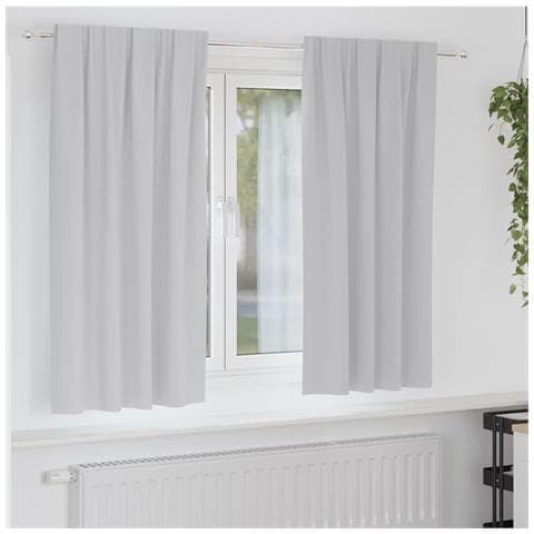 Tende con tende 2 pcs Grigio chiaro 175x140cm Poliestere - Foto 2