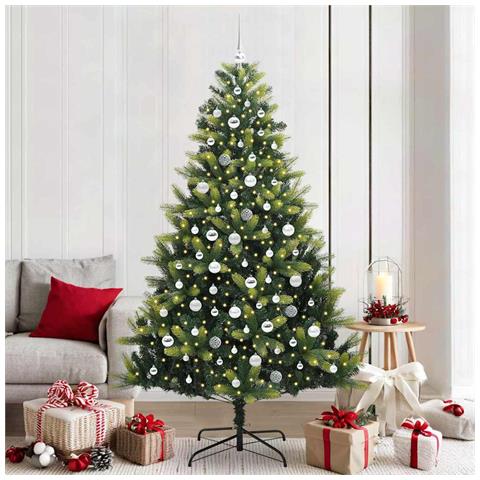 Albero di Natale Artificiale a Cerniera con 300 LED 210 cm - Foto 2