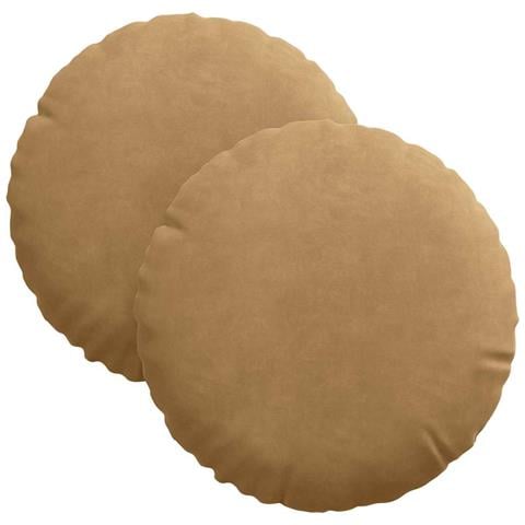 Cuscini per Seduta 2 pcs Marrone Ø 40 x 13 cm Velluto - Foto 1