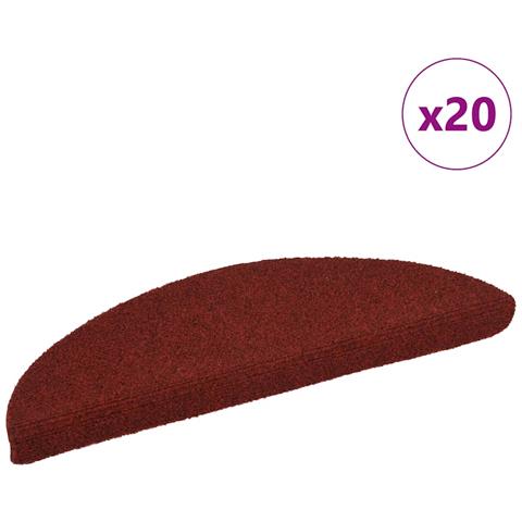Tappetini per scale autoadesivi 20 pz 56x17x3 cm Bordeaux Rosso Semicircolari - Foto 1