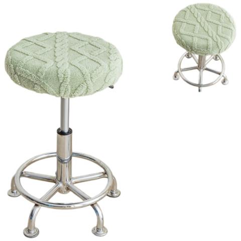 Set Da 2 Coprisedili Per Sgabelli Girevoli In Maglia: Protezione Seduta Moderna E Confortevole Green - Foto 1