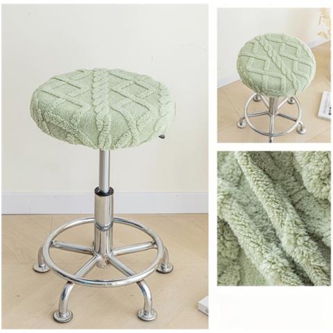 Set Da 2 Coprisedili Per Sgabelli Girevoli In Maglia: Protezione Seduta Moderna E Confortevole Green - Foto 3