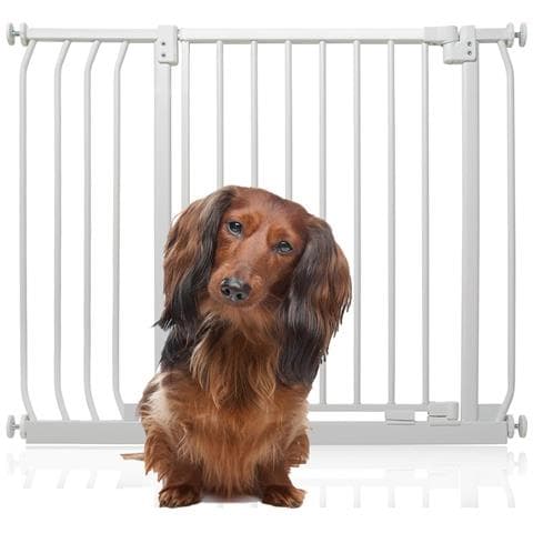 Bettacare Cancelletto Per Cani Elite Con Montaggio A Pressione, 89cm - 98cm, Bianco Opaco - Foto 1