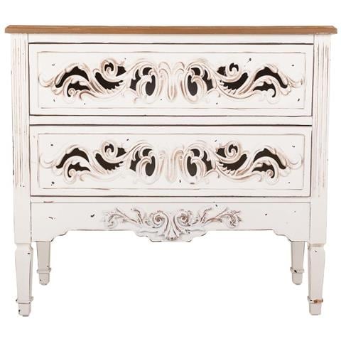Cassettiera In Legno Bianco 86x38x76h - Foto 2