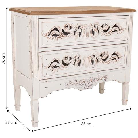 Cassettiera In Legno Bianco 86x38x76h - Foto 8