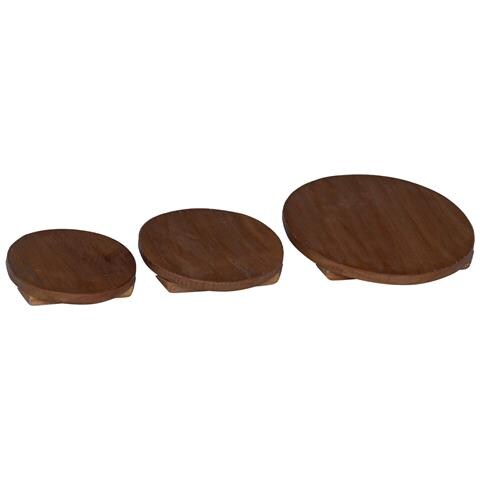Sgabello per Piante 3 pcs Marrone Legno di Mogano - Foto 1