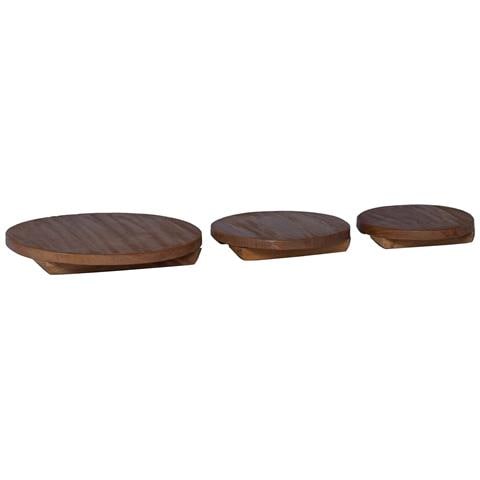 Sgabello per Piante 3 pcs Marrone Legno di Mogano - Foto 9