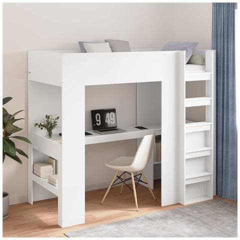 Struttura letto a castello con scrivania Bianco 90 x 190 cm - Foto 2