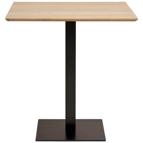Tavolo Bar Fano In Melamina Naturale Con Base In Metallo Nero 70x70x75 Cm - Foto 1