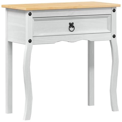 Tavolo Consolle Bianco 73 x 35 x 73 cm Pino massello - Foto 1