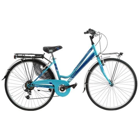 Bici Da Donna City Bike Bicicletta Misura 26 Linea Moving Cambio 6v Mov26d6v Completa Di Accessori E Luci A Led - 40 Azzurro - Foto 1