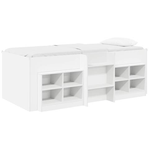 Struttura Letto Loft con Mobile 3 pcs Bianco Legno multistrato - Foto 1