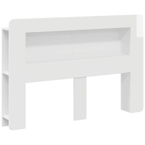 Testata del letto Bianco Lucido Legno ingegnerizzato - Foto 1