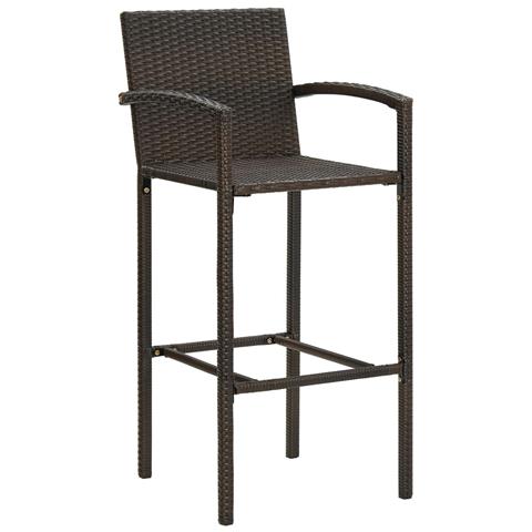 Sgabelli da Bar 2 pz in Polyrattan Marrone - Foto 2