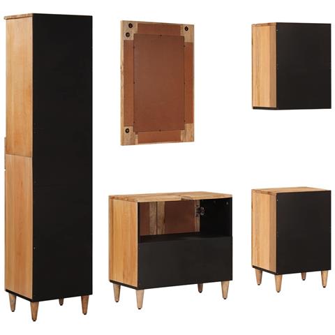 Set di mobili per il bagno con cassetto 5 pcs Naturale - Foto 9
