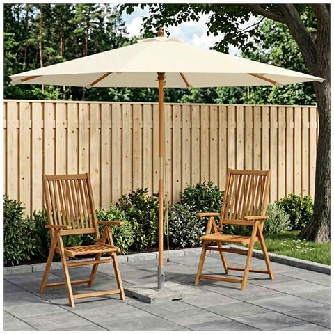Ombrello da giardino Ø 300 x 248 cm Legno di Eucalipto Massello - Foto 2