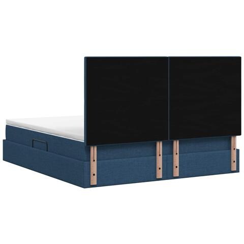 Letto con contenitore e materasso Blu 180 x 200 cm Tessuto - Foto 9
