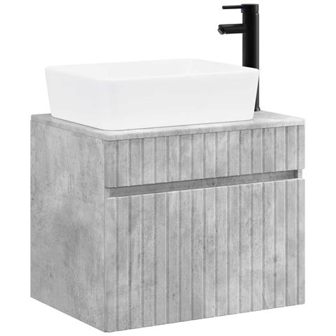 Set di mobili per il bagno Grigio Cemento Legno ingegnerizzato - Foto 1