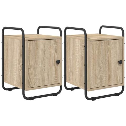 Armadio da Notte 2 pz Rovere Sonoma Legno ingegnerizzato - Foto 1