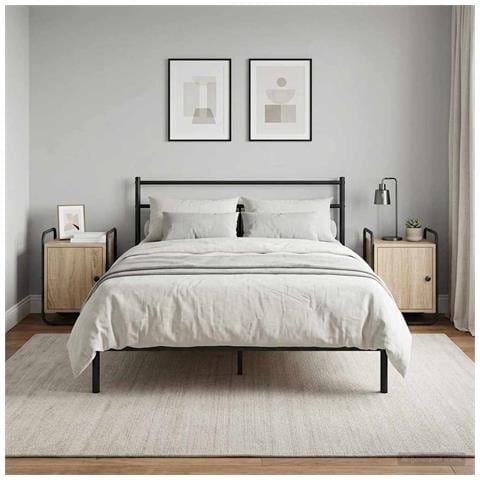 Armadio da Notte 2 pz Rovere Sonoma Legno ingegnerizzato - Foto 2