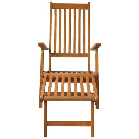 Sdraio da Esterno con Poggiapiedi in legno Massello d'Acacia - Foto 2