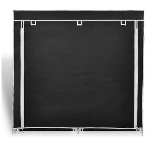 Scarpiera Portascarpe In Tessuto Richiudibile 115 X 28 110 Cm Nero - Foto 7