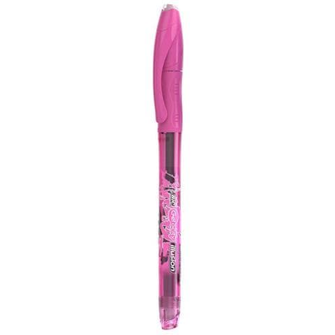 1 Penna A Gel Bic Gel-ocity Illusion Cancellabile Punta 0,7 Mm Inchiostro Rosa - Foto 1