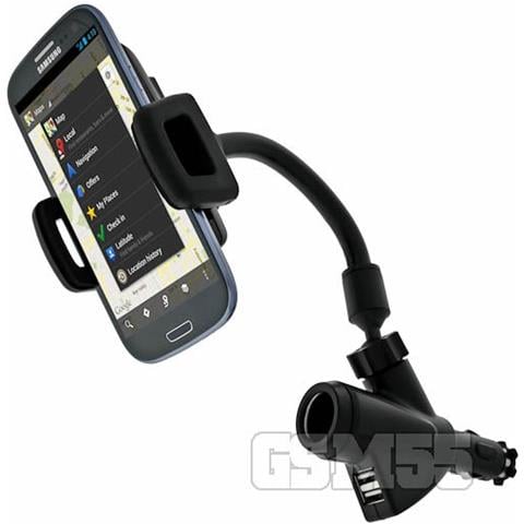 Supporto Auto Universale Con 2x Connettori Usb + Presa Accendisigari - Foto 2