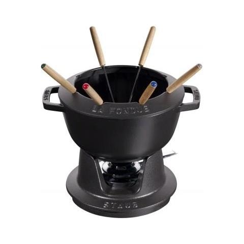Staub 14002023 Fondueset, Induktionsgeeignet, Gusseisen, Sch Hwarz, 1 Einheiten - Foto 1