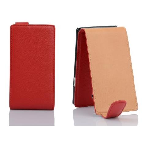 Custodia Compatibile Con Lg G2 Mini In Rosso Cremisi - Coperchio Protettivo In Design Flip Realizzato In Similpelle Testurizzata - Foto 2