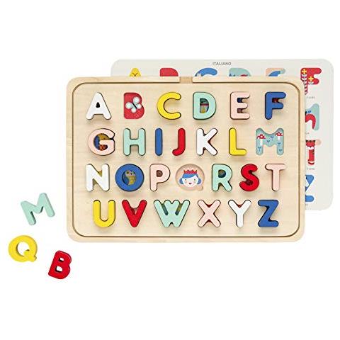 Piccolo Collage- Multi-language Alfabeto Vassoio Di Legno Puzzle Vassoio Di Di Legno Dell'alfabeto Multilinguemulticoloreptc319 - Foto 1