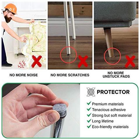 Mobili Pads X-protezione 8 Pcs - Piano Protettori Mobili Feltrini 20x16cm Heavy Duty 5 Mm. Rilievi Del Piede Di Lusso Piedi Mobili - Adhesive Pads Presidente Del Pavimento Del Piedino Protezioni - Foto 4