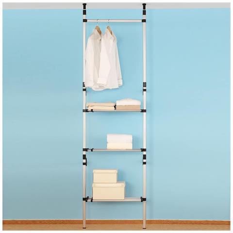 Sistema Per Guardaroba Telescopico Aste Mensole In Alluminio - Foto 2