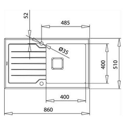 Lavello Incasso Cm 86 Nero Manuale Con Sifone - Diamond Rs15 Noir - Foto 3