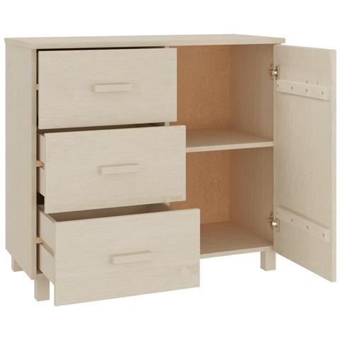 Credenza Marrone Miele 90x40x80 Cm In Legno Massello Di Pino - Foto 2