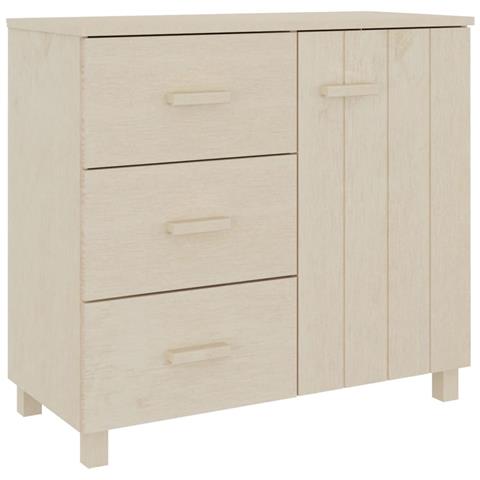 Credenza Marrone Miele 90x40x80 Cm In Legno Massello Di Pino - Foto 1