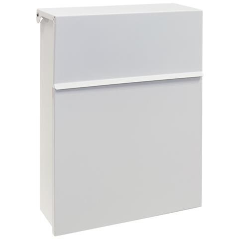 Figure E6701 Cassetta Postale Individuale In Acciaio, Cassetta Della Posta Con Serratura Coperta, Dimensione M (din A4 E Riviste), Bianco - Foto 1