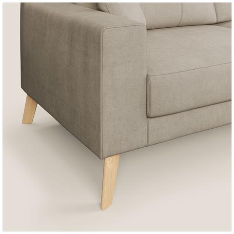 Danish Divano moderno in tessuto morbido impermeabile T02 166 cm beige - Foto 2