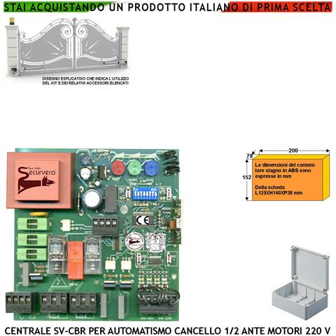 Centrale Di Comando Cancello 2 Ante Cbr 230 V 50 Hz Con Ricevente Radio 433,92 Mhz Apprende 254 Codici 8 Funzioni Rego - Foto 1