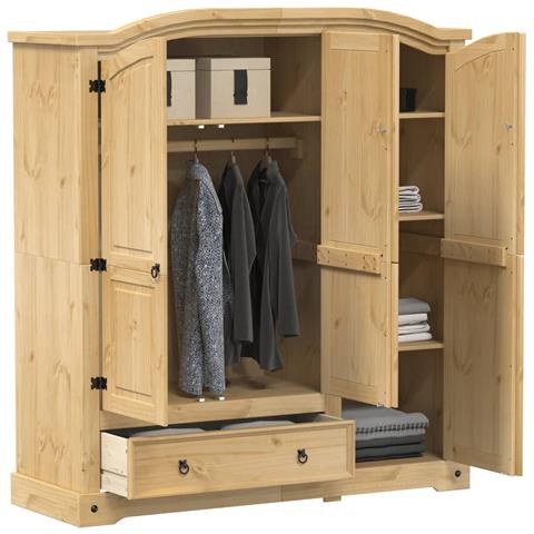 Armadio Corona 151,5x52x170 cm in Legno Massello di Pino - Foto 8