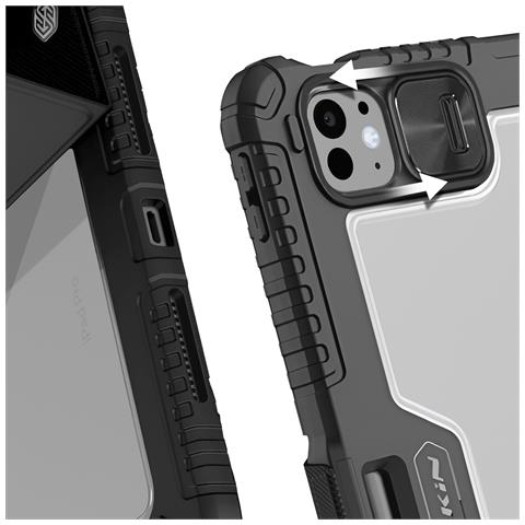 Custodia Anti-urto Per Ipad Pro 11 2024 E M5 2025 A Copertina Supporto Multi-angolo, Nero - Foto 5