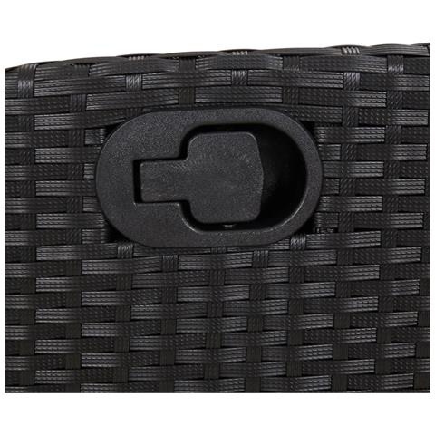 Set da Pranzo da Giardino 5 pz Nero con Cuscini in Polyrattan - Foto 10