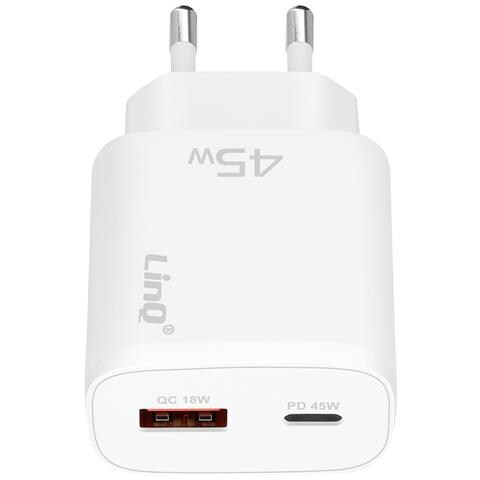 Caricabatterie Usb-c Power Delivery 45w E Usb Quick Charge 3.0 18w, Bianco - Foto 1