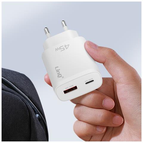 Caricabatterie Usb-c Power Delivery 45w E Usb Quick Charge 3.0 18w, Bianco - Foto 5